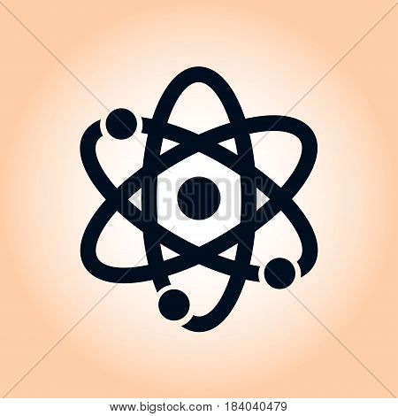 Atom sign symbol. Atom part icon. Flat design style.