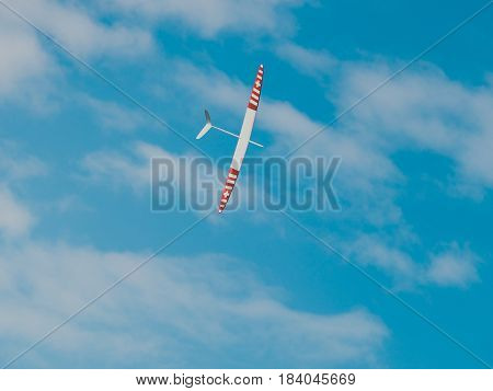 Rc Soaring Plane On Blue Sky