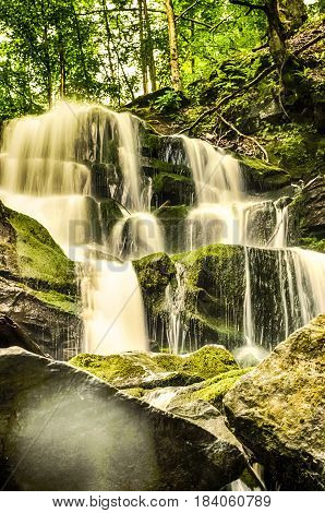 Waterfall Shypit In The Ukrainian Carpathian Mountains On The Long Exposure