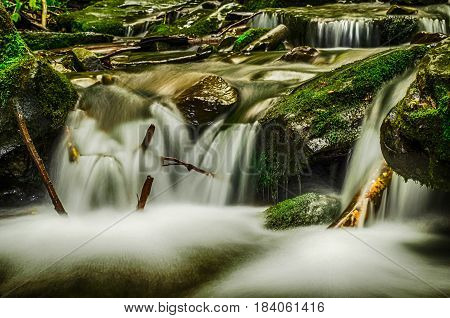 Waterfall Shypit In The Ukrainian Carpathian Mountains On The Long Exposure