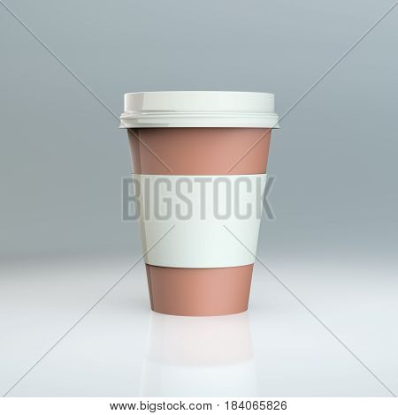 Plastic coffee cup templates over blue background. 3d illustration
