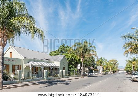 ROBERTSON SOUTH AFRICA - MARCH 26 2017: A street scene in Robertson a town on the scenic Route 62 in the Western Cape Province