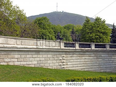 View Of The Beautiful Mount Mashuk and the ancient wall in Pyatigorsk,Northern Caucasus,Russia.
