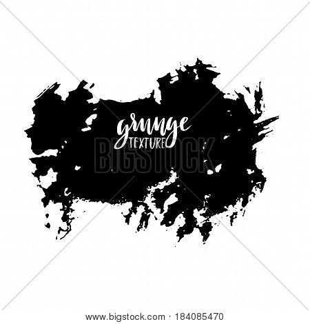 Ink Vector Brush Background. Vector Illustration. Grunge Black And White Paint Texture.