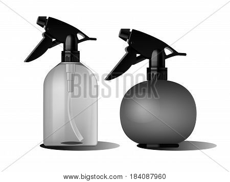 Realistic spray pistol cleaner, plastic bottle, trigger spray. Vector mock up bottle. Ready for your design. Product packing