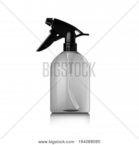 Realistic spray pistol cleaner, plastic bottle, trigger spray. Vector mock up bottle. Ready for your design. Product packing