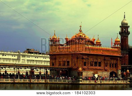 Golden Temple in the holy city Amritsar Punjab India