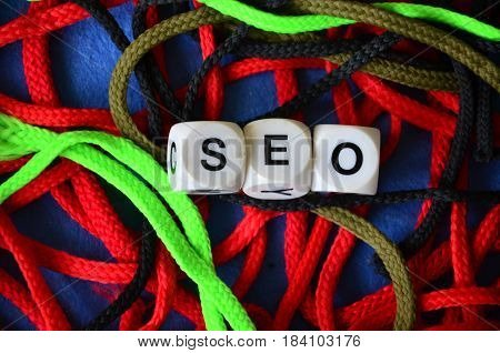 seo word on a  abstract colorful background