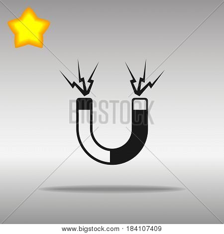 magnet black Icon button logo symbol concept high quality on the gray background
