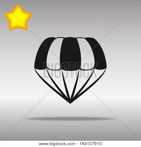 parachute black Icon button logo symbol concept high quality on the gray background