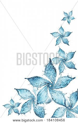 flower made of water splash. 3d rendering