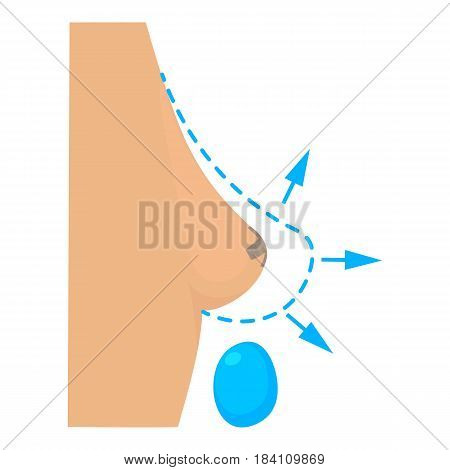 Breast implant surgery icon. Cartoon illustration of breast implant surgery vector icon for web