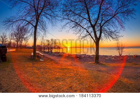 Sunrise at Humber Bay Park, Toronto, Ontario, Canada