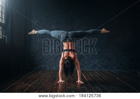 Contemp dancing exercise in dance class