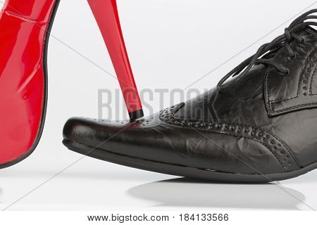 high heels and men's shoe