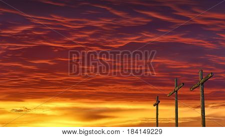 Trees on the horizon are silhouetted by an intensely colorful sunrise sky over Indiana.