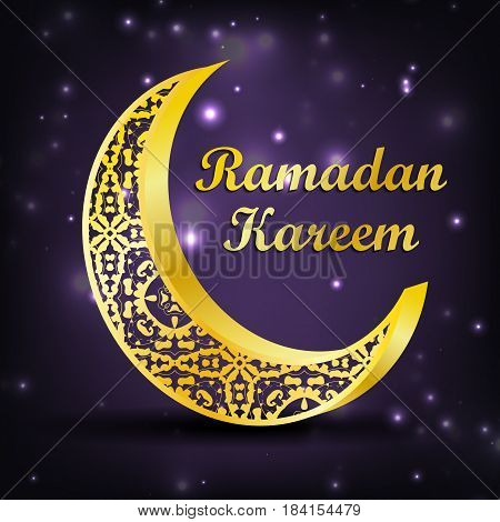 Ramadan Kareem is a beautiful postcard. Arabic background. The Uraza. Night sky. Celebration.