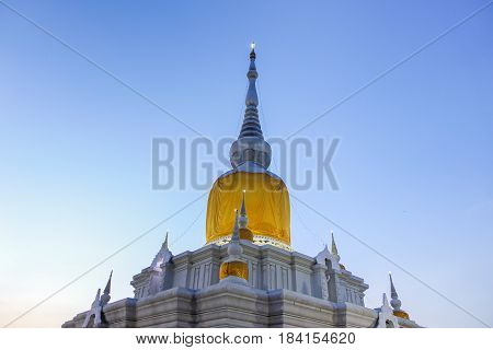Pagoda Nadune Temple in Mahasarakham Thailand,Pagoda in Thailand