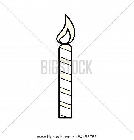 line candle party to cebrate happy birthday, vector illustration