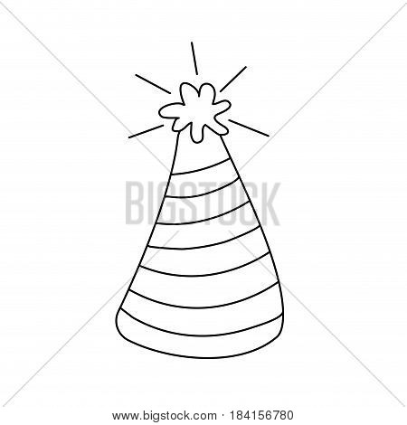 line hat party to cebrate happy birthday, vector illustration