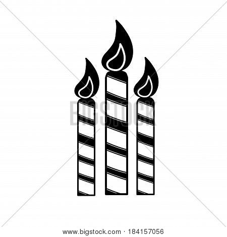 contour candles party to cebrate happy birthday, vector illustration