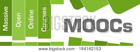 MOOCs text written over green abstract background.
