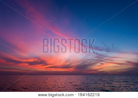 twilight sky and sea in the morning