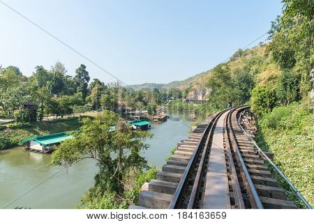 Death Railway Old Railway At Hellfire Pass Kanchanaburi Thailand