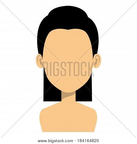 young woman shirtless avatar character vector illustration design