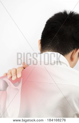 shoulder bone injury white background shoulder pain