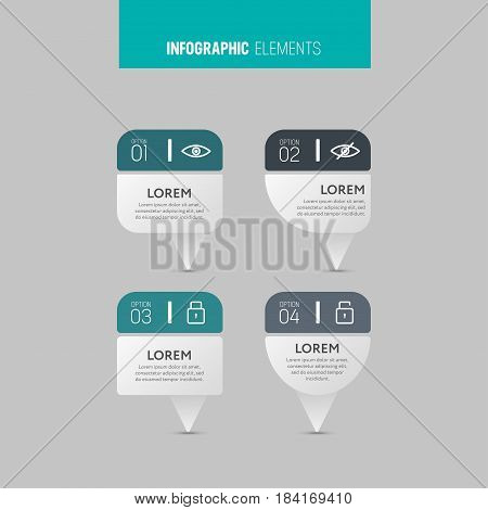 Business Data Visualization. Process Chart. Abstract Elements Of Graph, Diagram With 4 Steps, Option