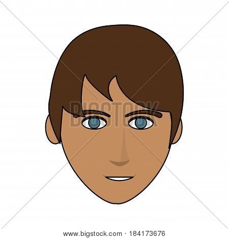color image front face man with hairstyle vector illustration