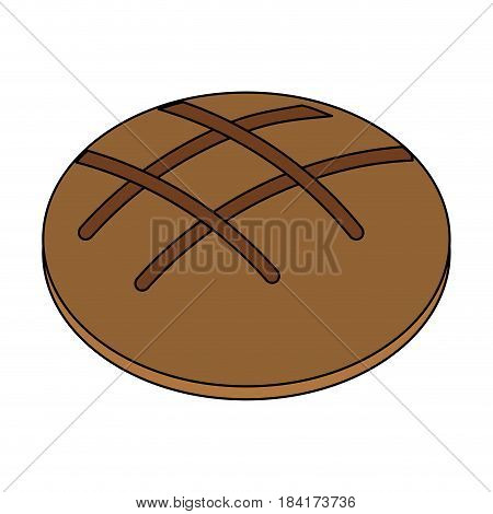 color image circular bread food bakery vector illustration
