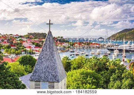 Saint Barthelemy Carribean view from behind Saint Barthelemy Anglican Church.