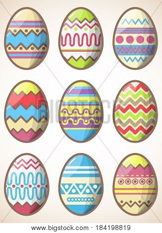 Set of easter eggs. Vector illustration eps10