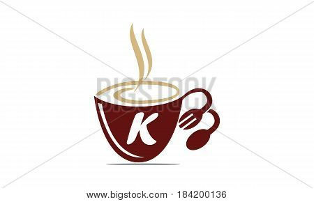 This image describe about Coffee Cup Restaurant Letter K