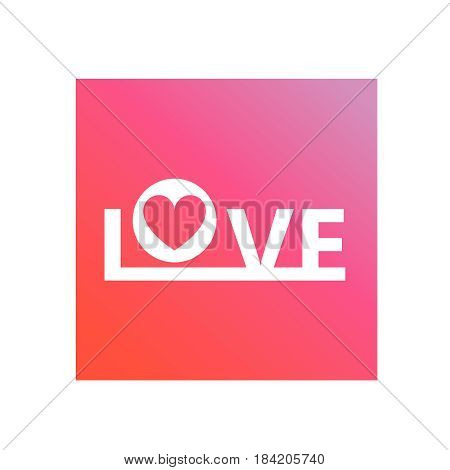 inscription love on a pink background vector.