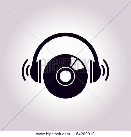 CD or DVD icon. Compact disk simbol. Flat design style.