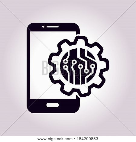 Electronic circuit of technological device. Technology scheme square symbol.