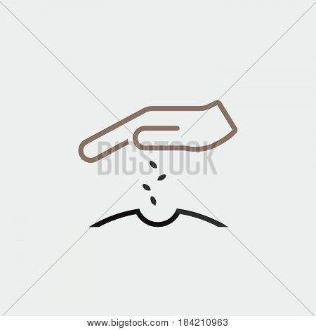 Sowing seeds icon isolated on white background .