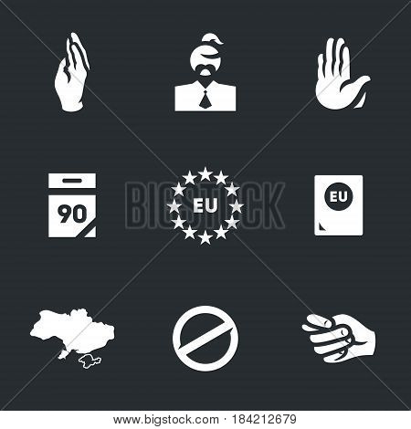 Vote hand, Ukrainian, against, calendar, european union, passport, card, ban, denial.