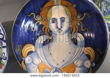 Ancient Ceramic Pottery Dish From Renaissance