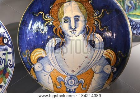 Ancient Ceramic Pottery Dish From Renaissance