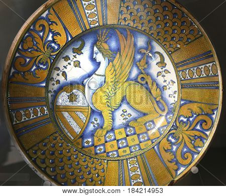 Ancient Ceramic Pottery Dish From Renaissance