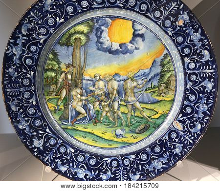 Ancient Ceramic Pottery Dish From Renaissance