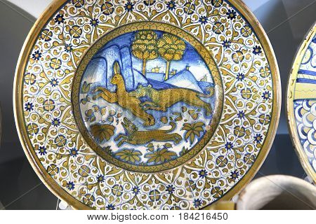 Ancient Ceramic Pottery Dish From Renaissance