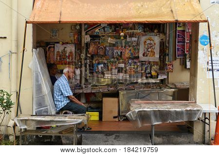 Owner Of Indian Magazines Store Along Little India In Singapore