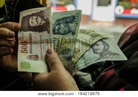 Forints in hand - old money in Hungary