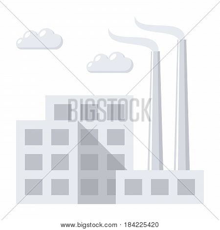 Industry concept with industrial building factory, vector illustration in flat style