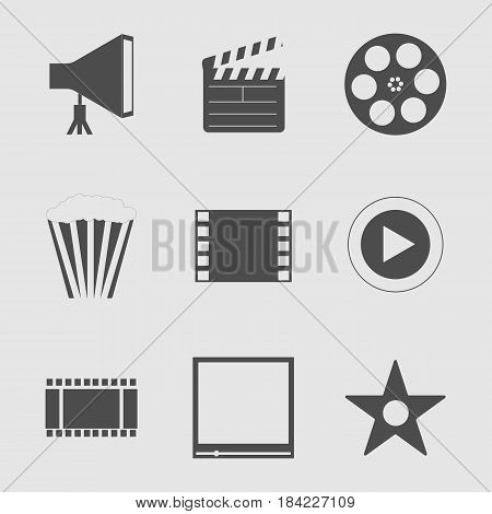 set icon cinema movie - vector eps 10